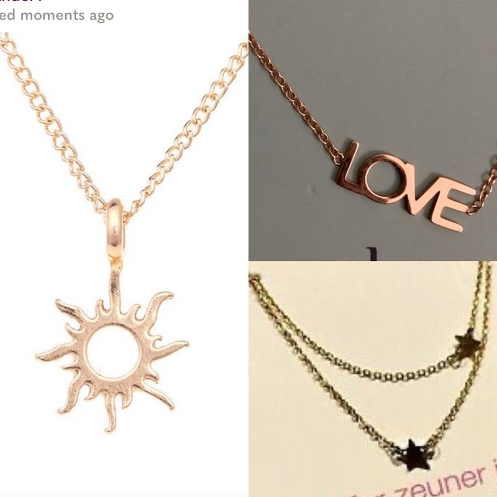 3 piece dainty gold layering jewelry bundle